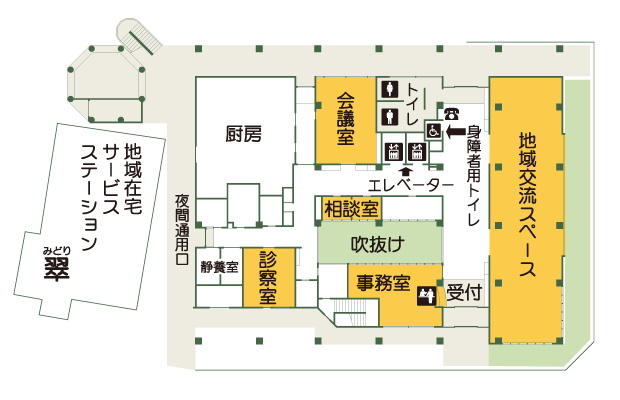 生江特別養護老人ホーム白寿荘 1階案内図