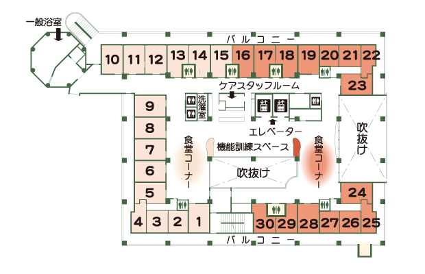生江特別養護老人ホーム白寿荘 2階案内図