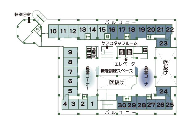 生江特別養護老人ホーム白寿荘 3階案内図