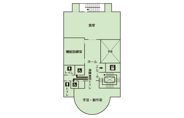 生江障害者会館　光生園　２階案内図