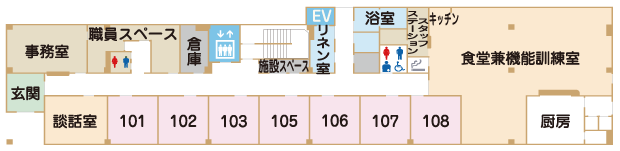 介護付き有料老人ホーム 寿寿 ー ことこと 1階案内図